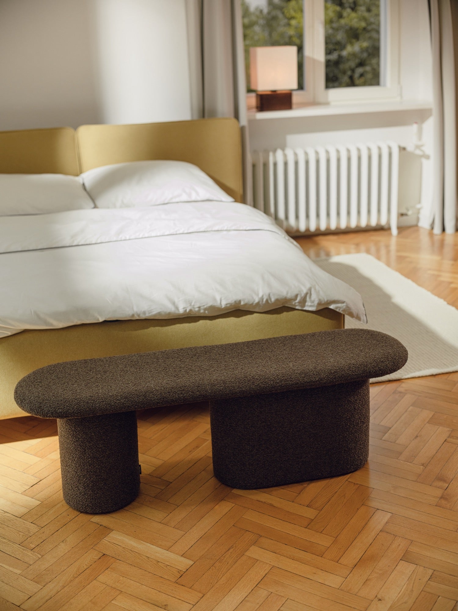 Rull Bench - Chocolate Brown Boucle