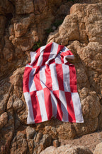 Serviette De Plage Su - Baby Blue & Red