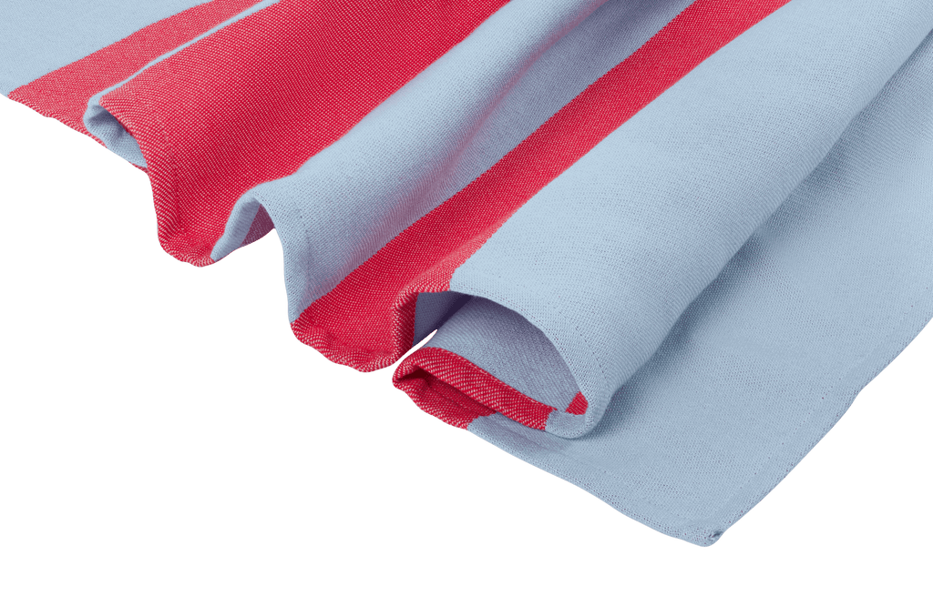 Serviette De Plage Su - Baby Blue & Red