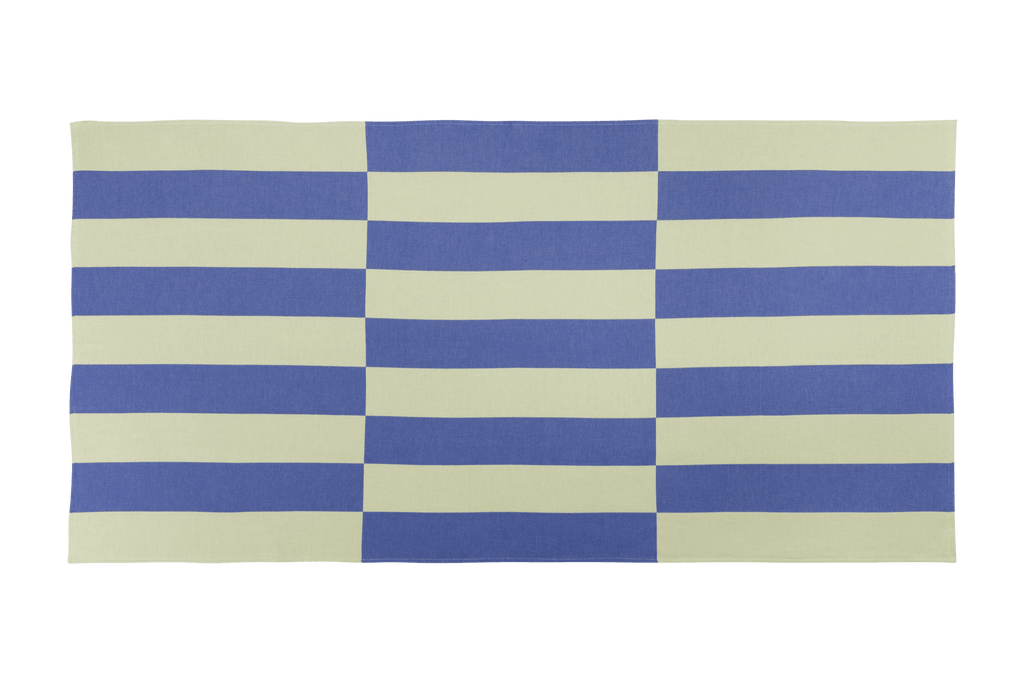 Su - Serviette De Plage - Coton - Lime & Blue