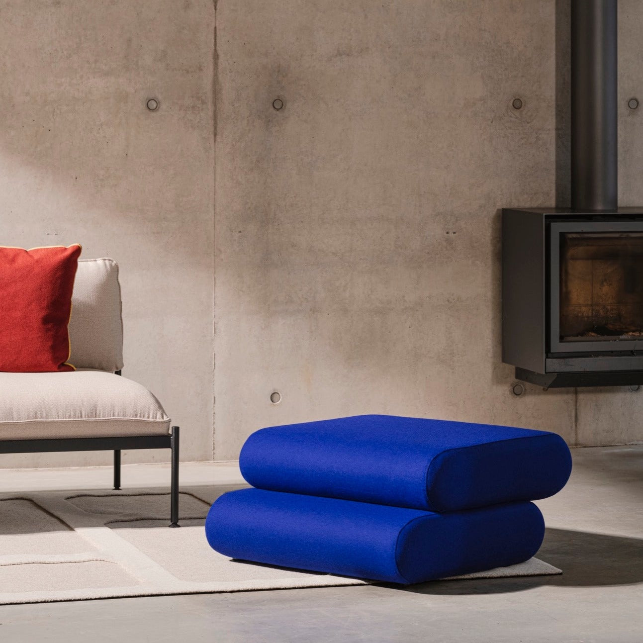 Taso - Pouffe - Polyester - Blueberry Pie Wool