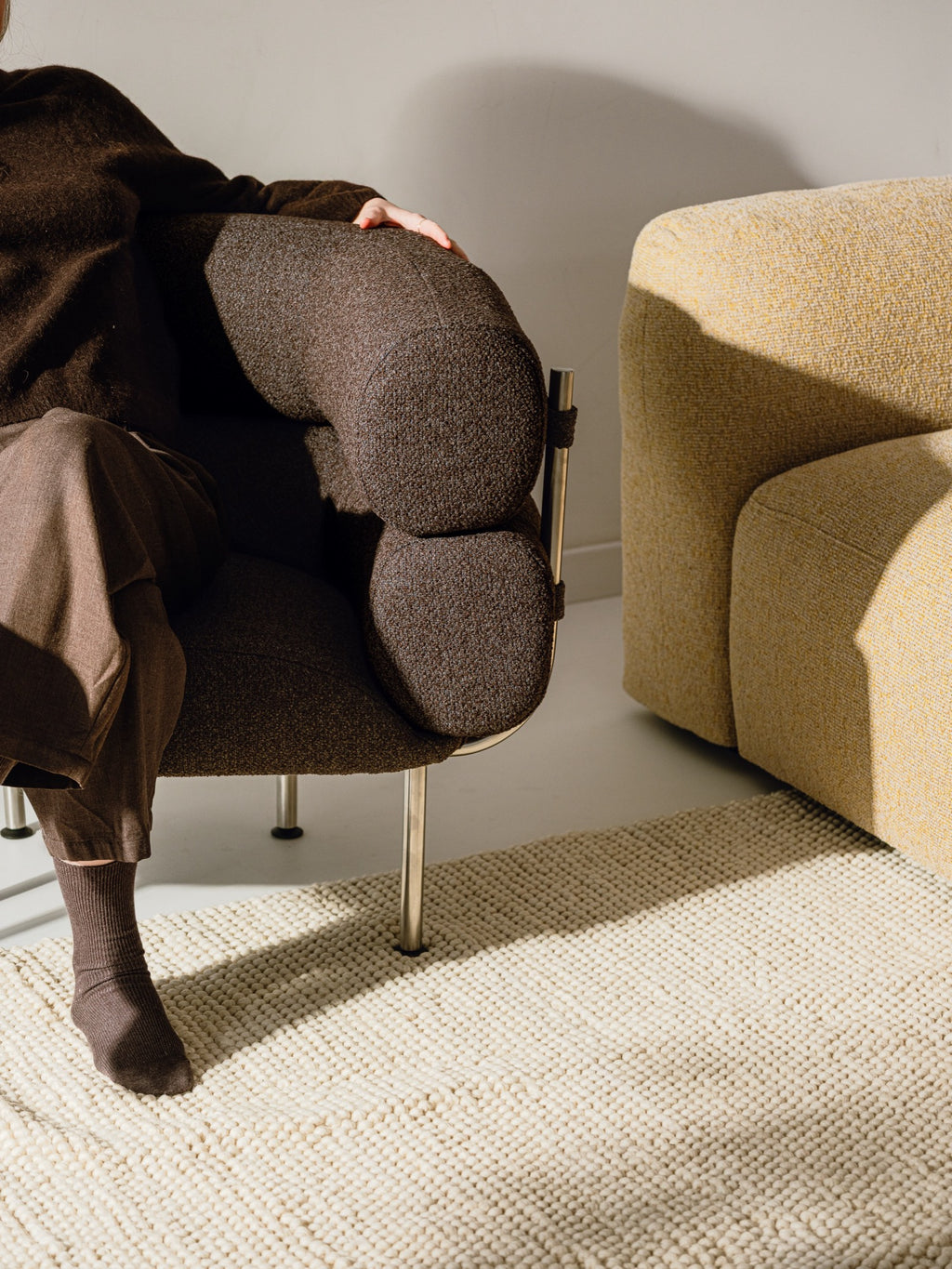 Ubi Armchair - Chocolate Brown Boucle