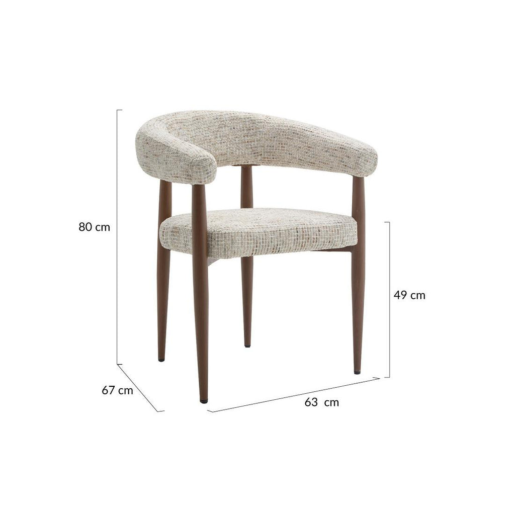 Nour - Fauteuil - Tissu Moucheté - Beige