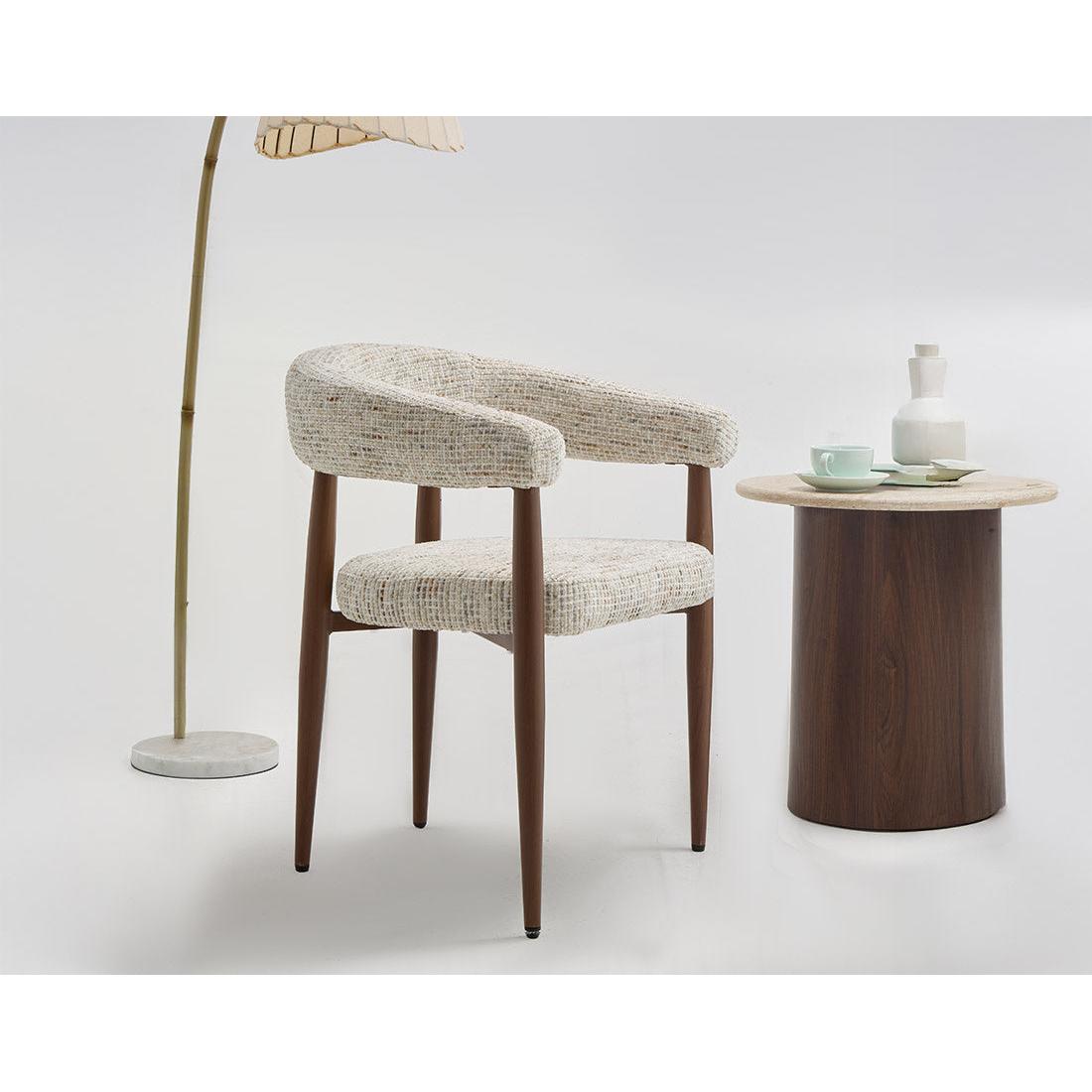 Nour - Lot De 2 Fauteuils - Tissu Moucheté - Beige