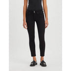 Jean Skinny Taille Mi-Haute Levi's 711 Double Button Noir