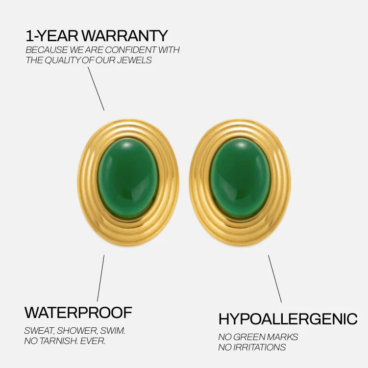 Boucles D'Oreilles Old Money Vert