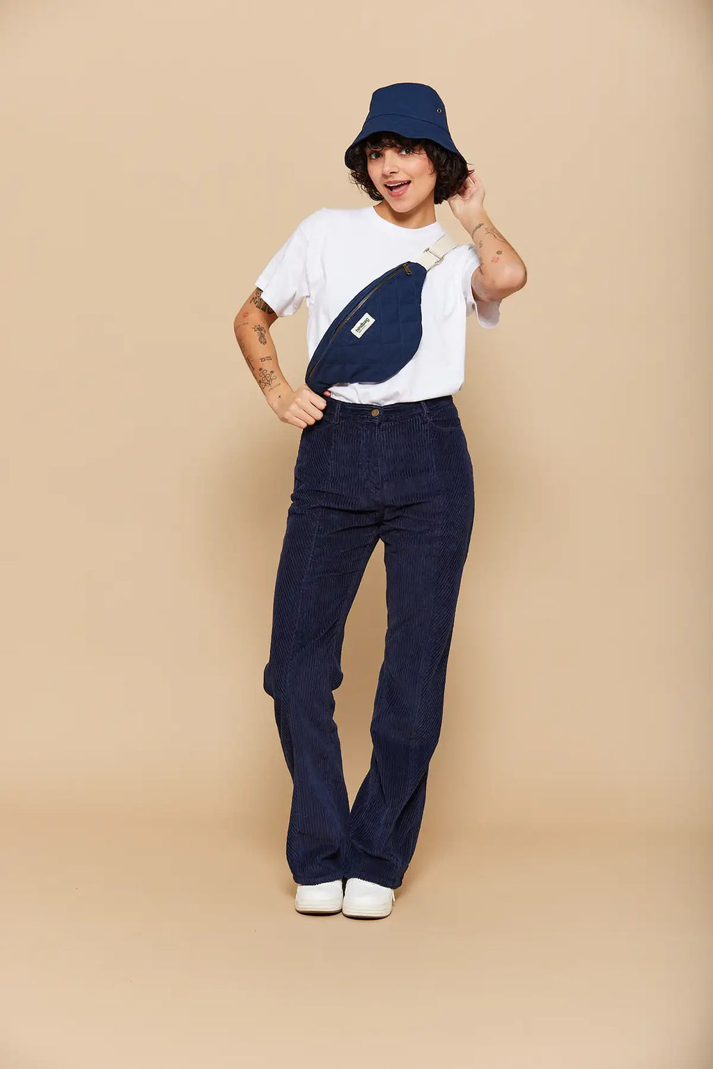 Heuptas Olivia - Marineblauw, gewatteerd