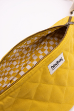 Olivia quilted bumbag saffron interior packshot