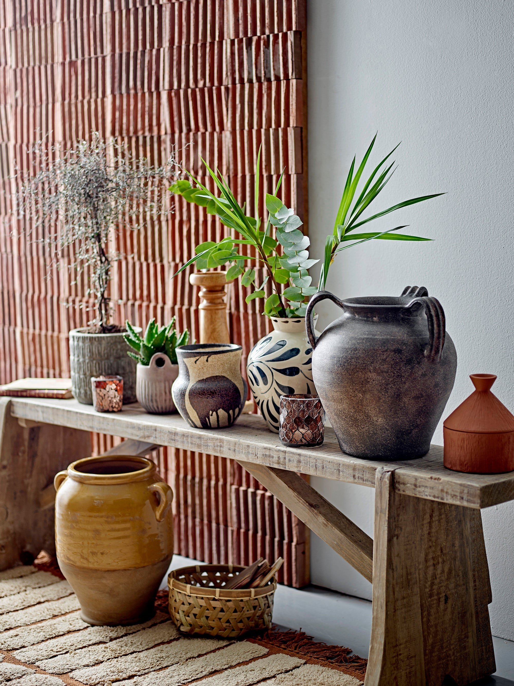 Nala - Lot de 6 Cache-Pots - Noir - Terre Cuite