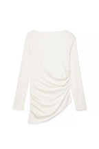 Top drapeado con espalda descubierta - Blanco