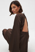 Robe Dos Ouvert Marron