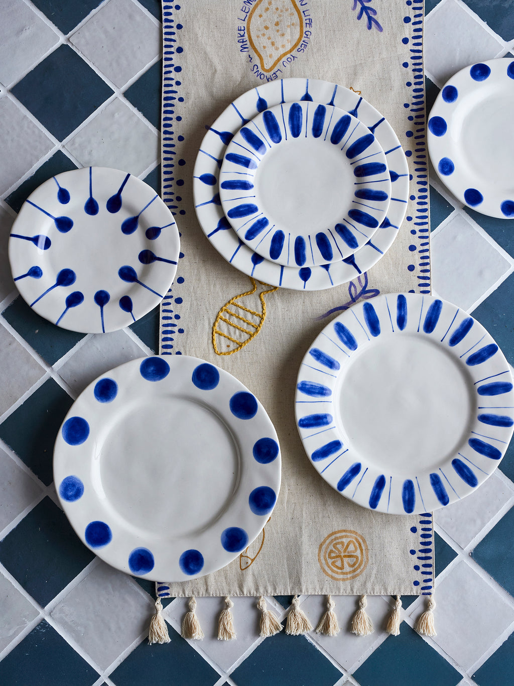 Linora - Plato - Azul - Gres