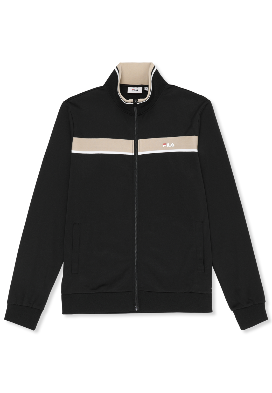 Veste De Survêtement À Bandes Classique - Noir-Poivre Blanc