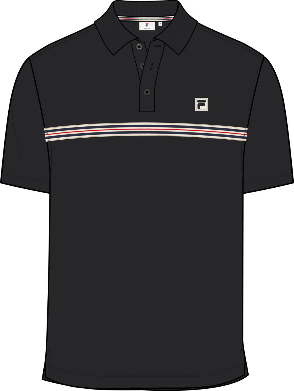 Polo clásico con banda Heritage - Negro