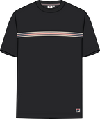 T-Shirt À Bande Heritage Classique - Noir