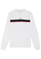 Sweat Ras-Du-Cou À Bandes Classique - Blanc Éclatant