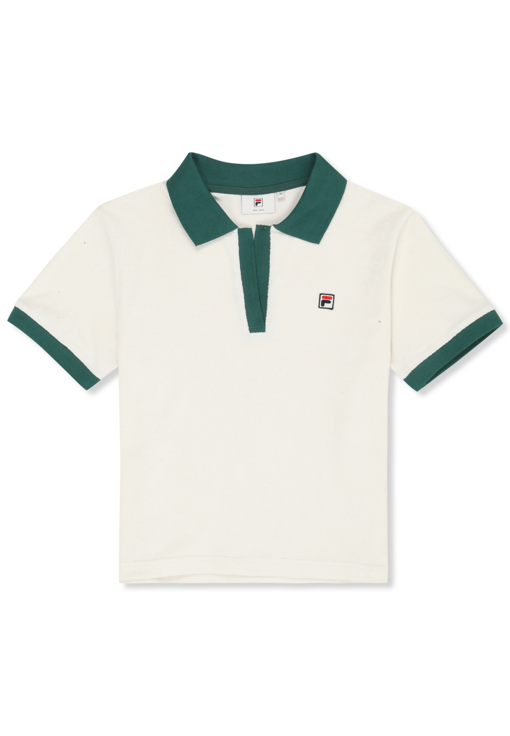 Haut Éponge À Col Johnny Décontracté - Aigrette-Vert Bouquet