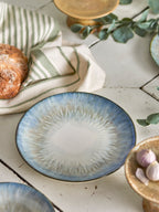 Calen - Lot de 6 Assiettes - Bleu - Grès