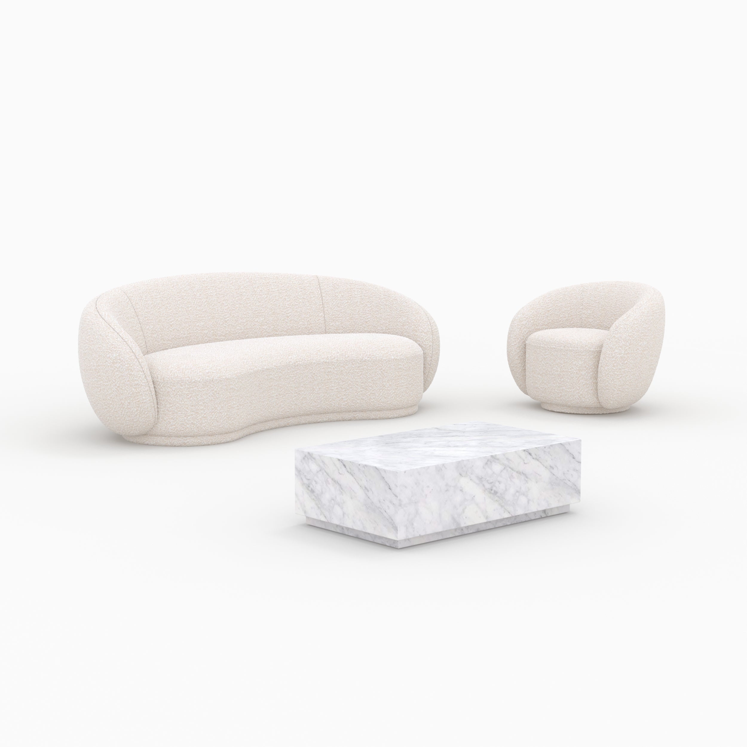 Izaé - Ensemble Canapé, Fauteuil Et Table Basse 4 Personnes