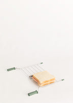Pack Toast Retro - Petit Grille-Pain À Fentes Larges + 2 Grilles Pour Sandwichs - Vert Sauge