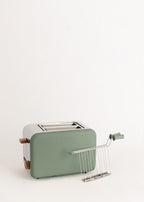 Pack Toast Retro - Petit Grille-Pain À Fentes Larges + 2 Grilles Pour Sandwichs - Vert Sauge