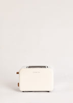 Pack - Petit Grille-Pain Toast Retro + Petite Bouilloire Kettle Retro 1L - Blanc Cassé