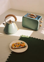 Pack - Petit Grille-Pain Toast Retro + Petite Bouilloire Kettle Retro 1L - Vert Sauge