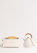 Pack - Grand Grille-Pain Toast Retro + Grande Bouilloire Kettle Retro 1,7L - Blanc Cassé