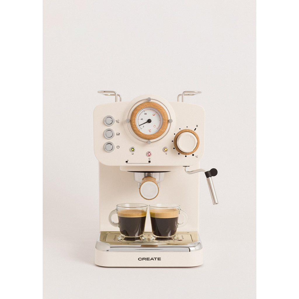 Pack Toast Retro Grille-pain + Thera Retro Cafetière Express Finition Mate - Blanc Cassé