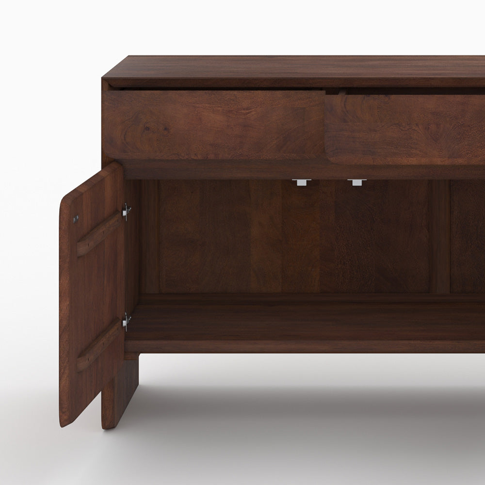 Achille - Buffet En Bois De Manguier Avec 3 Portes Et 3 Tiroirs