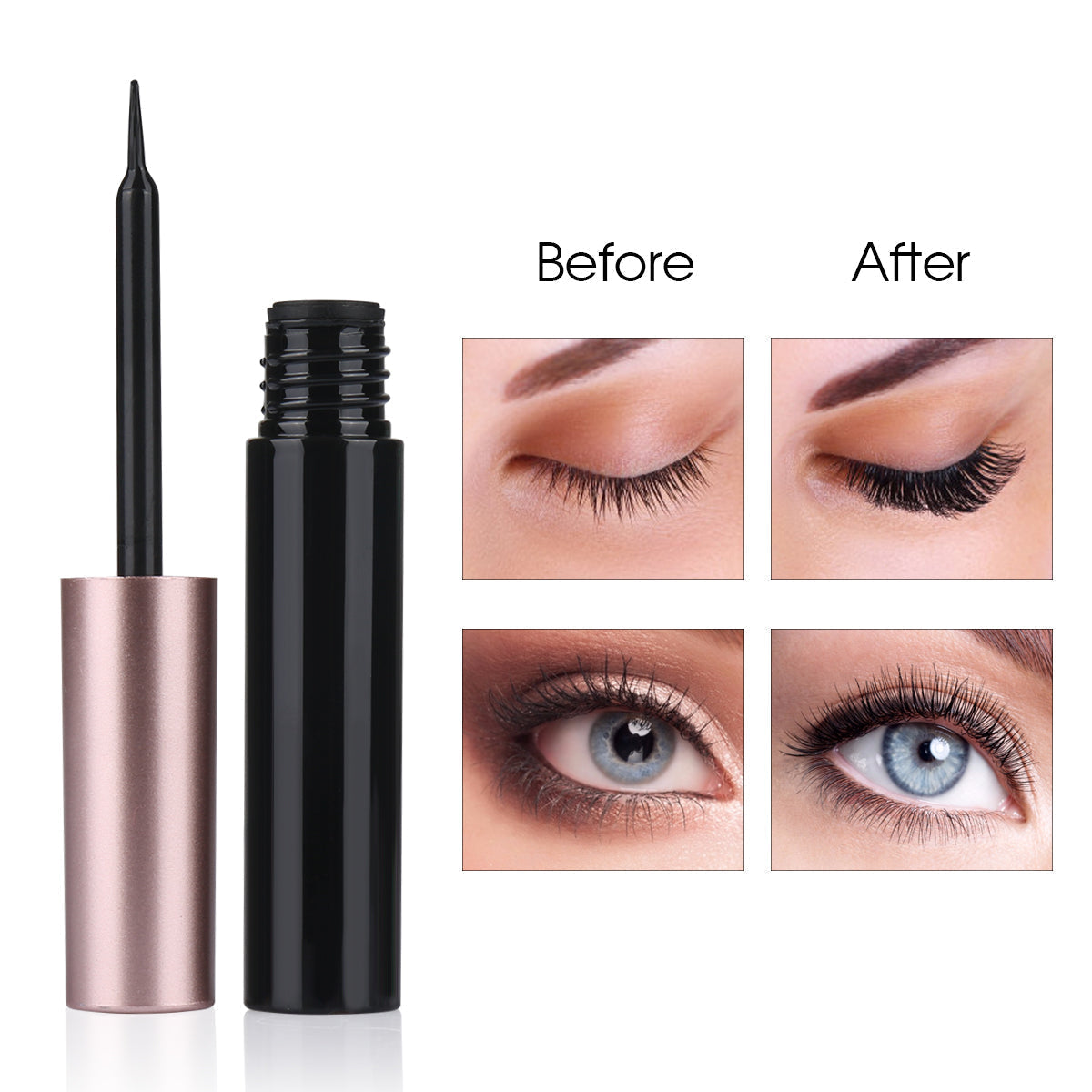 Paio di ciglia finte magnetiche effetto naturale + eyeliner