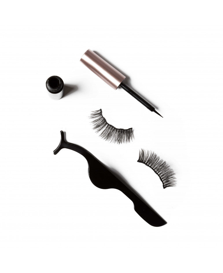 Paio di ciglia finte magnetiche effetto naturale + eyeliner
