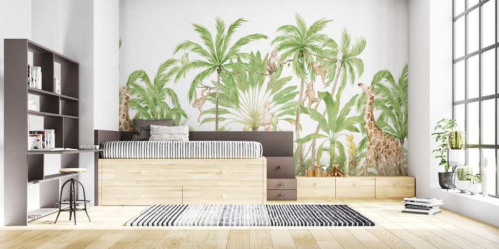 Jungle Palms Wall Mural - Palm Green