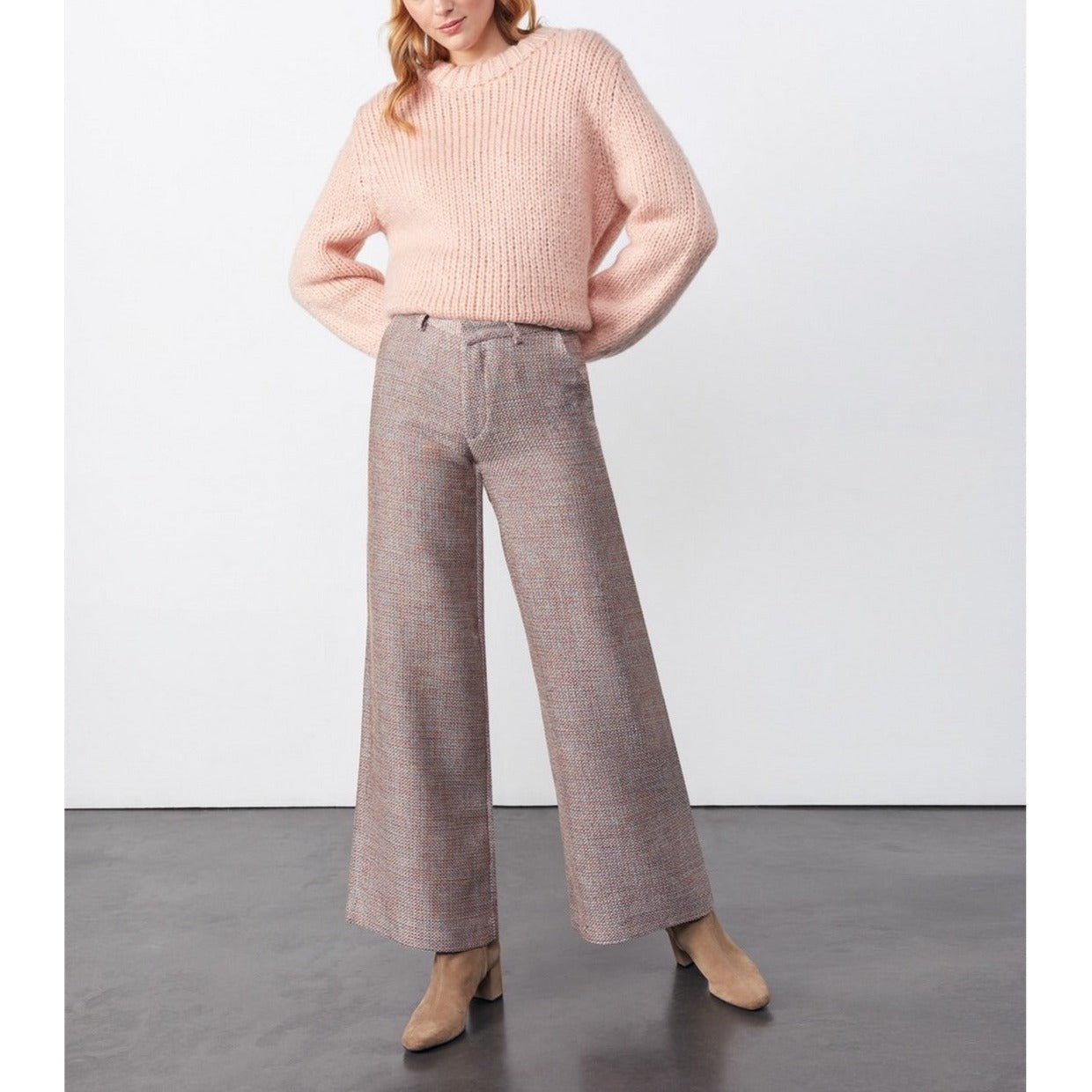 Pantalon Basic Pamelo Fancy - Pink Tweedy - Femme