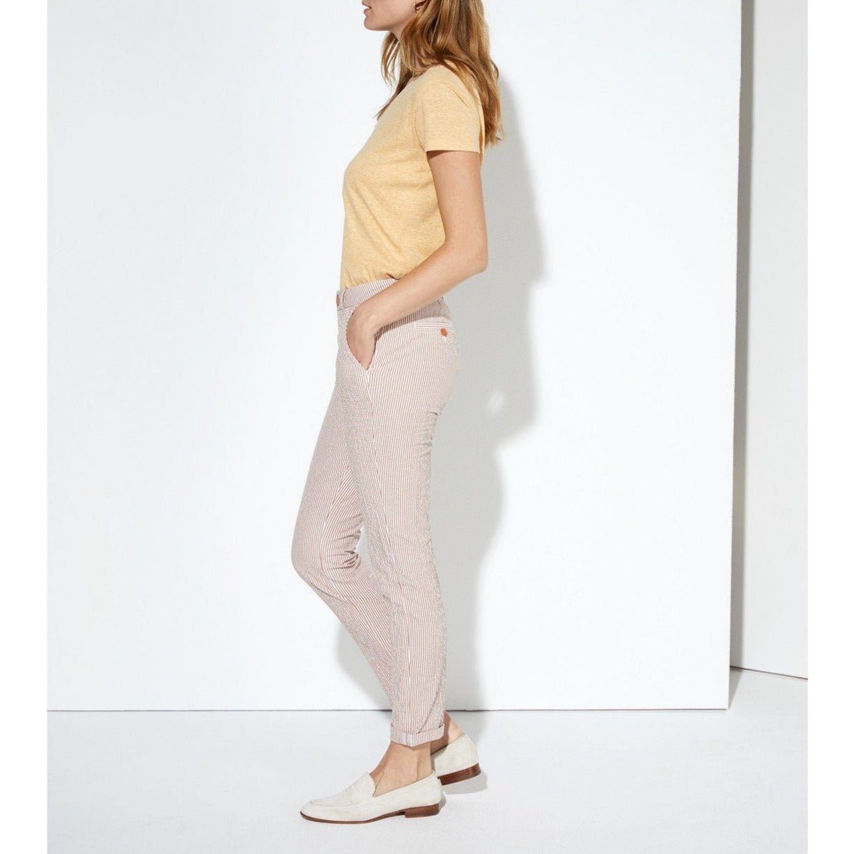Pantalon Chino Sandy Fancy - Orange Stripes - Femme