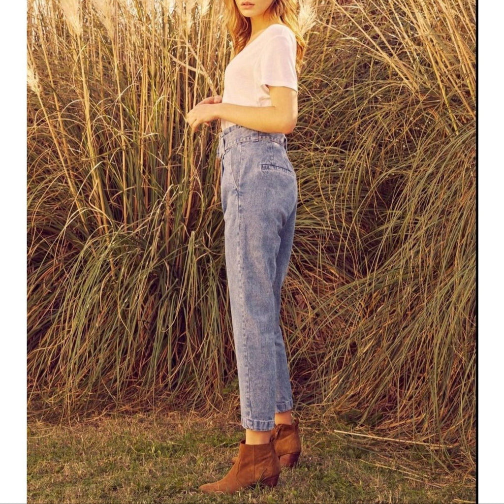 Pantalón Cigarette Highwaist Cropped Ava - Denim B-336 - Mujer