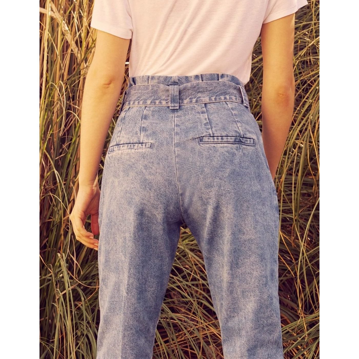 Pantalón Cigarette Highwaist Cropped Ava - Denim B-336 - Mujer