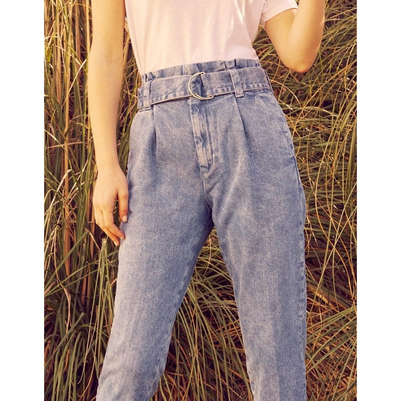 Pantalón Cigarette Highwaist Cropped Ava - Denim B-336 - Mujer
