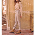 Liv Fancy Cigarette Trousers - Golden Tartan - Women