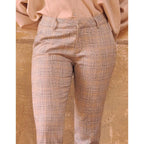 Liv Fancy Cigarette Trousers - Golden Tartan - Women