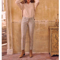 Liv Fancy Cigarette Trousers - Golden Tartan - Women
