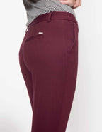Pantalon Cigarette Lizzy Color - Bordeaux Fonce - Femme
