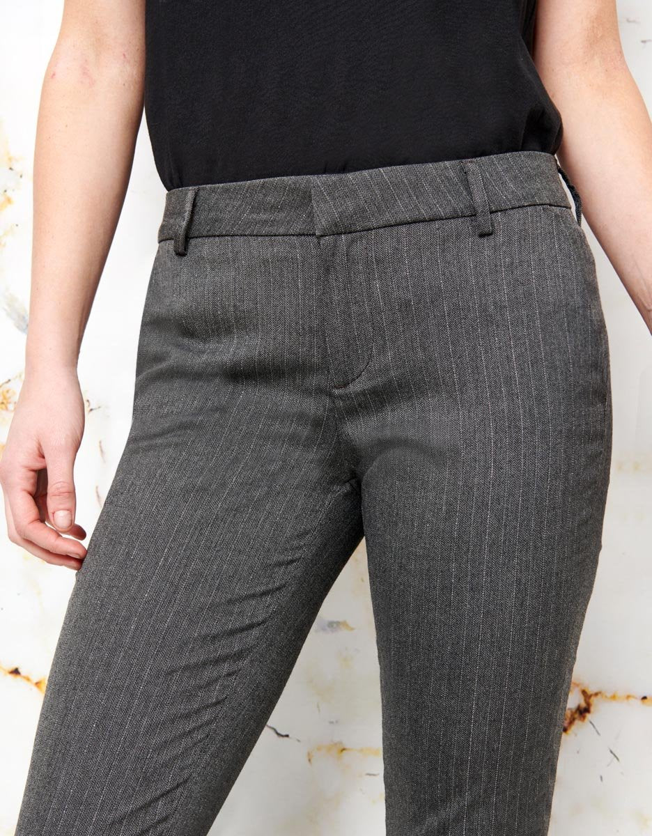 Pantalón pitillo Lizzy Fancy - Rayas grises plateadas - Mujer