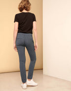 Cigarette Lizzy Fancy Navy Flow Trousers