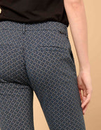 Cigarette Lizzy Fancy Navy Flow Trousers