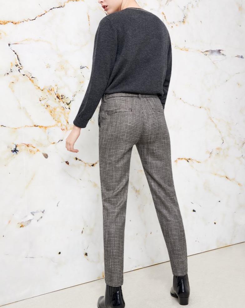 Cigarette Lizzy Fancy Pants - Silver Houndstooth - Women's
