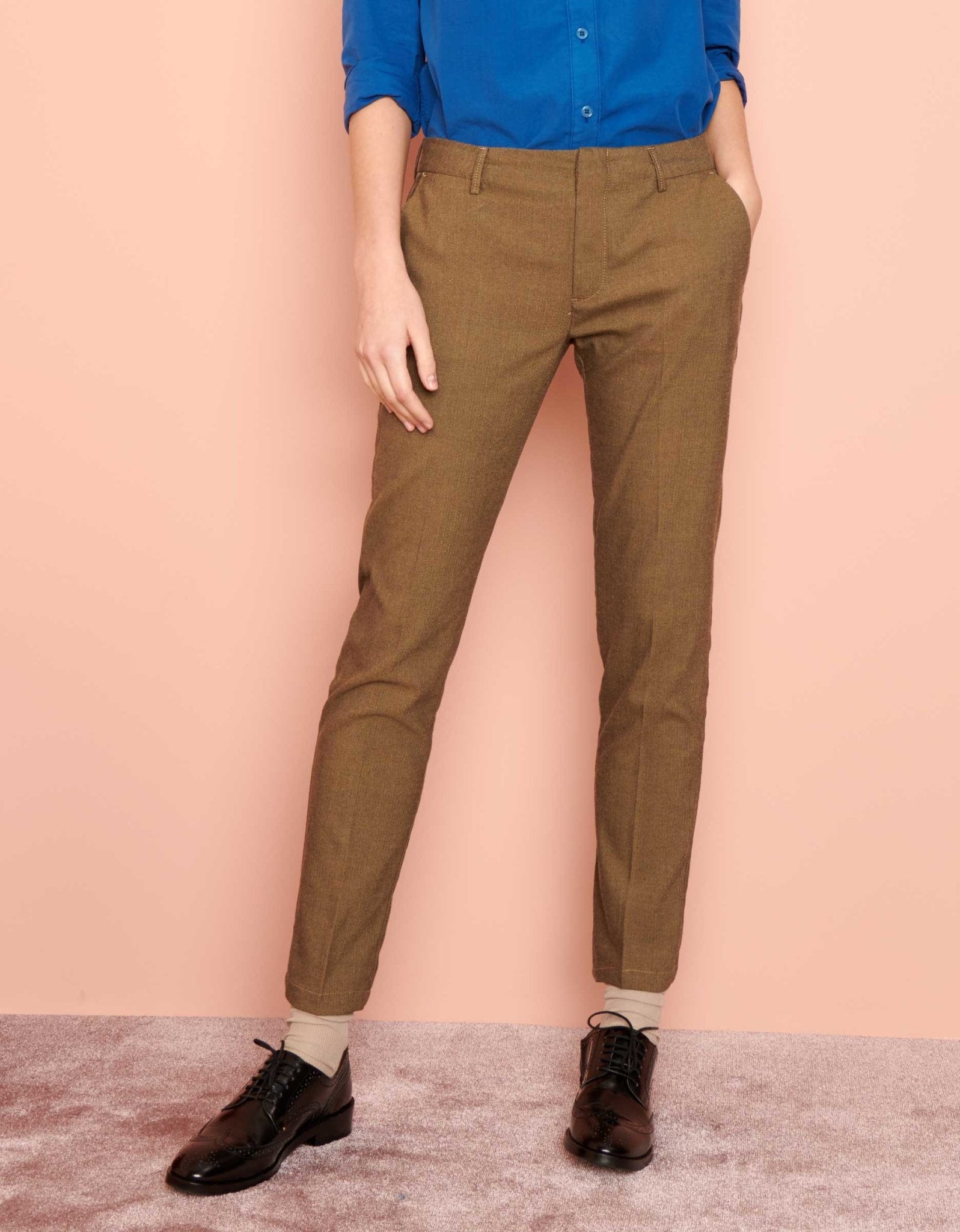 Pantalon Cigarette Lizzy Fancy - Twill Grege - Femme