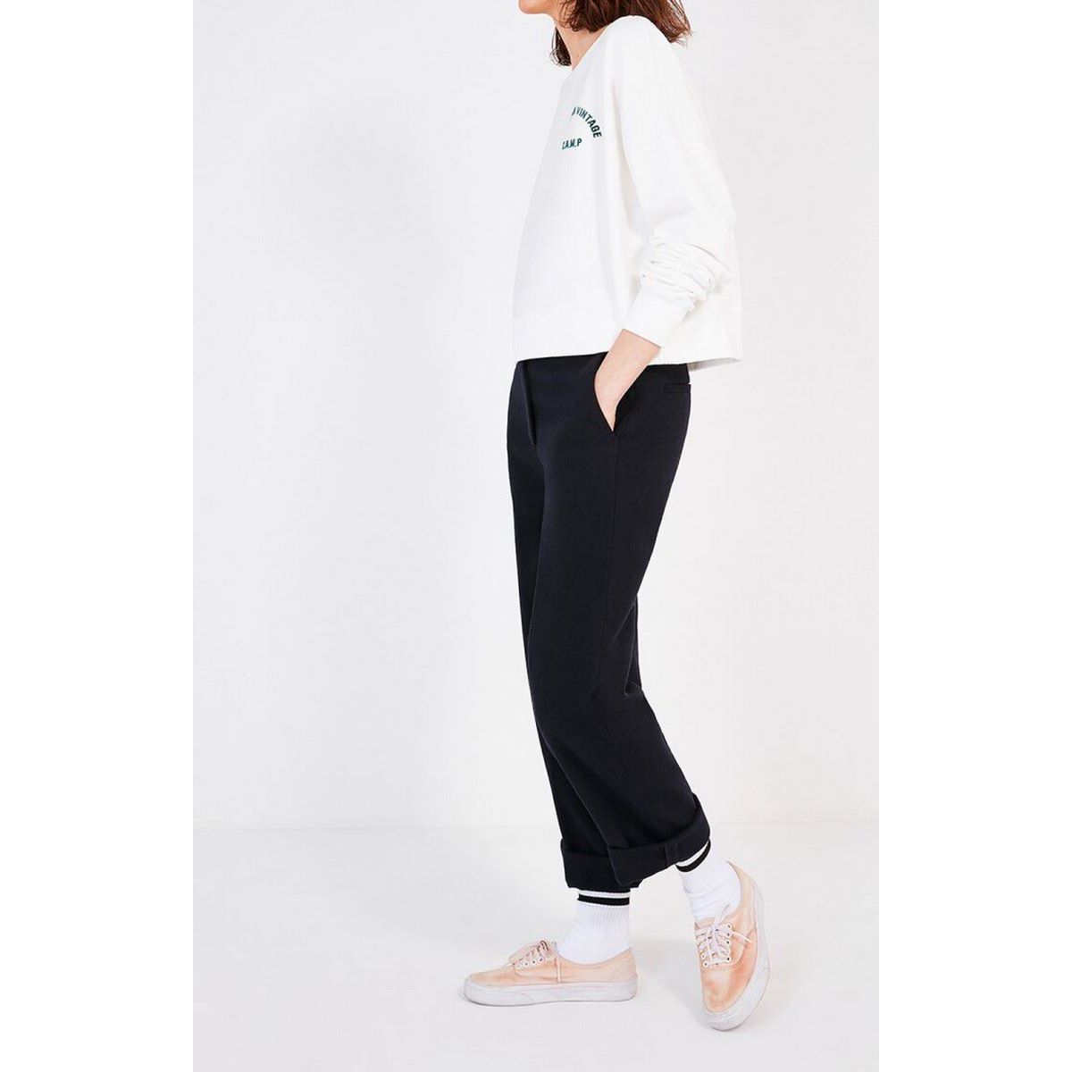 Imatown Low-Rise Trousers - Navy - Women