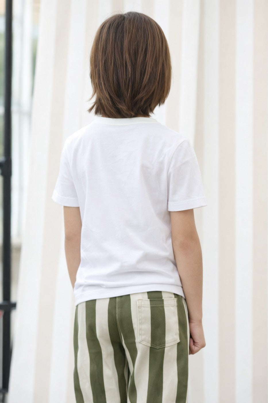 Pantalon Paul Maxi Rayures - Garçon - Olive & White