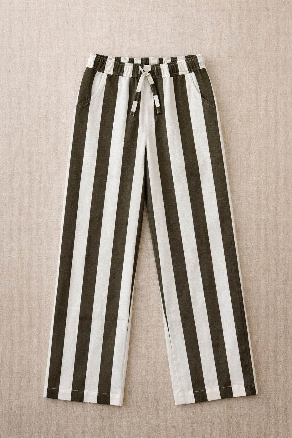Pantalon Paul Maxi Rayures - Garçon - Olive & White
